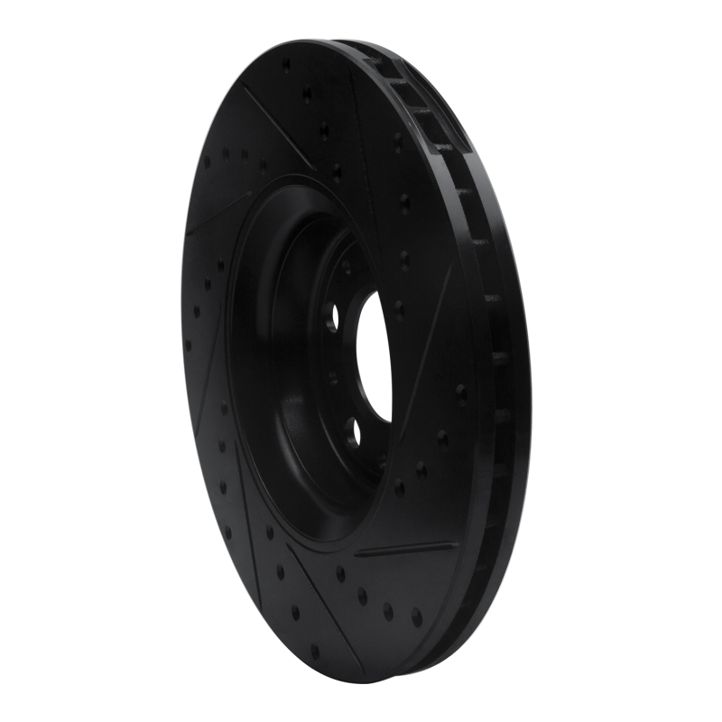 Volvo S60 Brake Rotor (1) - Front Left - R1 Concepts - Drilled & Slotted - Black - `03-`09